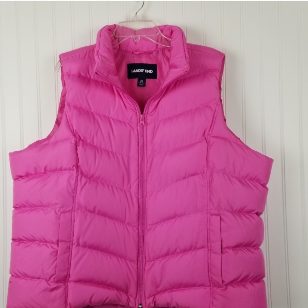 Lands End Pink Puffer Vest 2X